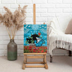 Personalised Sharks Rugby ANZAC Day Canvas Wall Art Last Post Poppy We Will Remember Them
