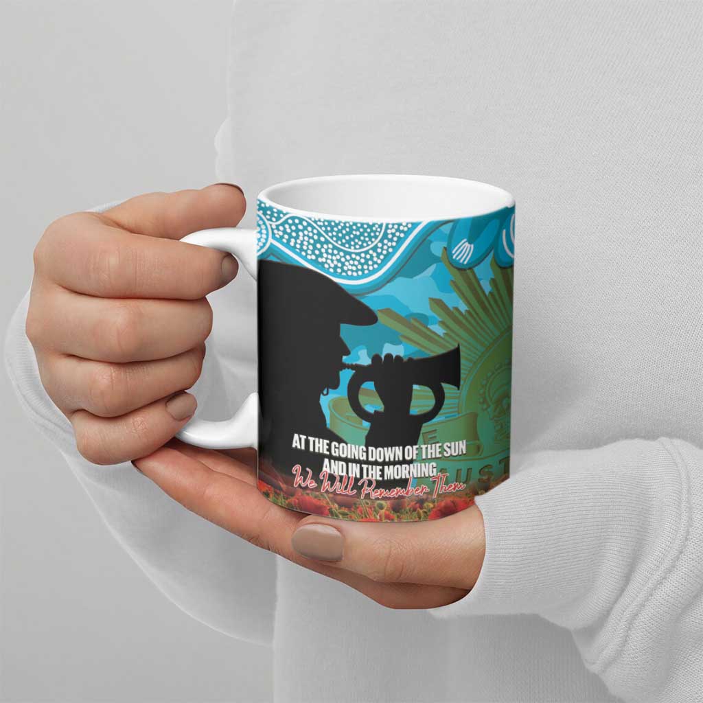 Personalised Sharks Rugby ANZAC Day Ceramic Mug Last Post Poppy We Will Remember Them