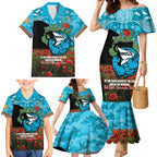 Personalised Sharks Rugby ANZAC Day Family Matching Mermaid Dress and Hawaiian Shirt Last Post Poppy We Will Remember Them