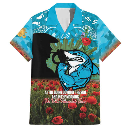 Personalised Sharks Rugby ANZAC Day Family Matching Mermaid Dress and Hawaiian Shirt Last Post Poppy We Will Remember Them