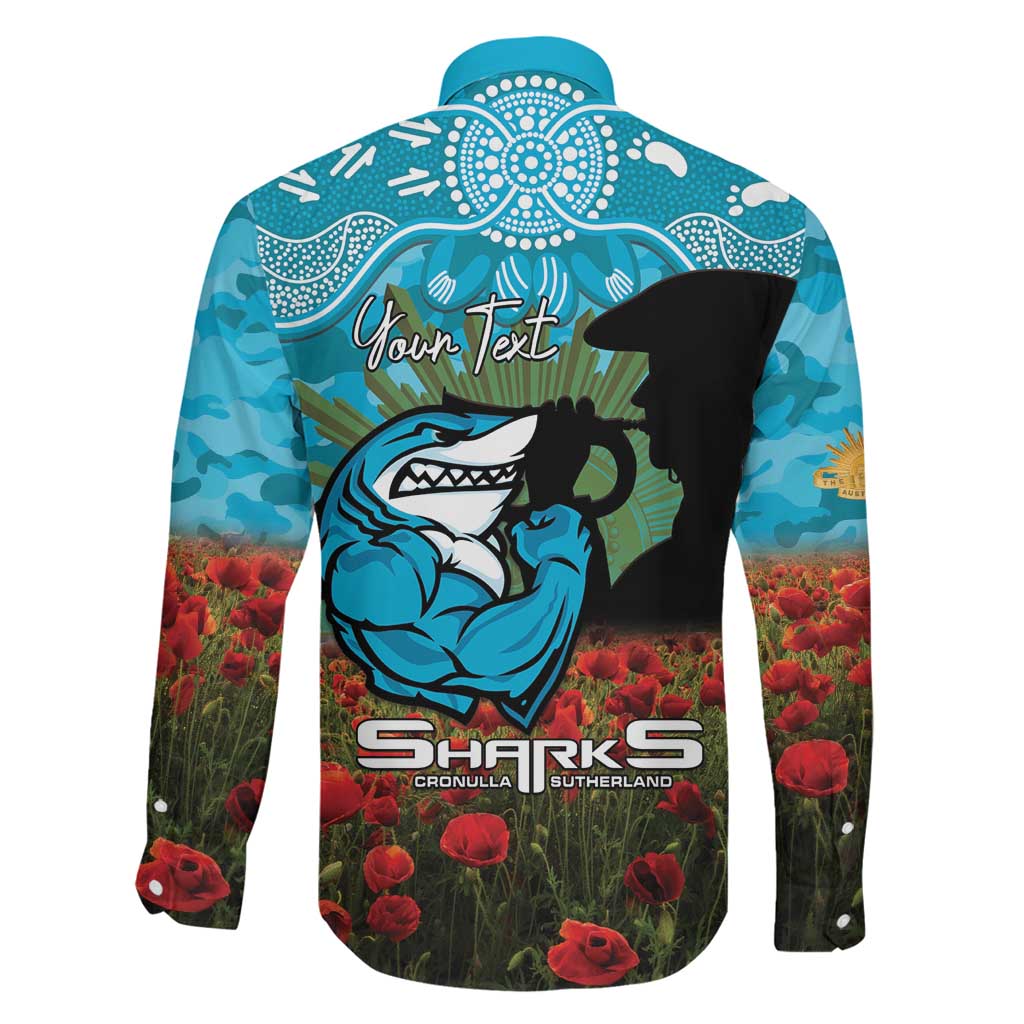 Personalised Sharks Rugby ANZAC Day Family Matching Mermaid Dress and Hawaiian Shirt Last Post Poppy We Will Remember Them