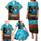 Personalised Sharks Rugby ANZAC Day Family Matching Puletasi and Hawaiian Shirt Last Post Poppy We Will Remember Them