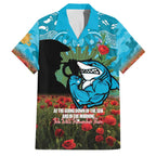 Personalised Sharks Rugby ANZAC Day Family Matching Puletasi and Hawaiian Shirt Last Post Poppy We Will Remember Them