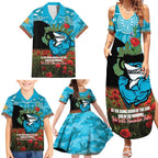 Personalised Sharks Rugby ANZAC Day Family Matching Summer Maxi Dress and Hawaiian Shirt Last Post Poppy We Will Remember Them