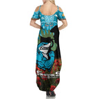 Personalised Sharks Rugby ANZAC Day Family Matching Summer Maxi Dress and Hawaiian Shirt Last Post Poppy We Will Remember Them
