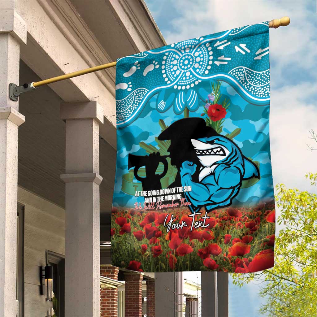 Personalised Sharks Rugby ANZAC Day Garden Flag Last Post Poppy We Will Remember Them
