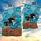 Personalised Sharks Rugby ANZAC Day Garden Flag Last Post Poppy We Will Remember Them
