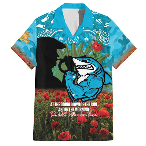 Personalised Sharks Rugby ANZAC Day Hawaiian Shirt Last Post Poppy We Will Remember Them