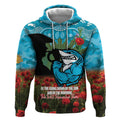 Personalised Sharks Rugby ANZAC Day Hoodie Last Post Poppy We Will Remember Them
