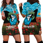 Personalised Sharks Rugby ANZAC Day Hoodie Dress Last Post Poppy We Will Remember Them