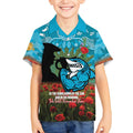 Personalised Sharks Rugby ANZAC Day Kid Hawaiian Shirt Last Post Poppy We Will Remember Them