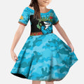 Personalised Sharks Rugby ANZAC Day Kid Short Sleeve Dress Last Post Poppy We Will Remember Them