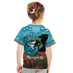 Personalised Sharks Rugby ANZAC Day Kid T Shirt Last Post Poppy We Will Remember Them
