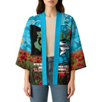 Personalised Sharks Rugby ANZAC Day Kimono Last Post Poppy We Will Remember Them