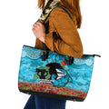 Personalised Sharks Rugby ANZAC Day Leather Tote Bag Last Post Poppy We Will Remember Them