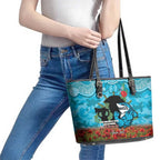 Personalised Sharks Rugby ANZAC Day Leather Tote Bag Last Post Poppy We Will Remember Them