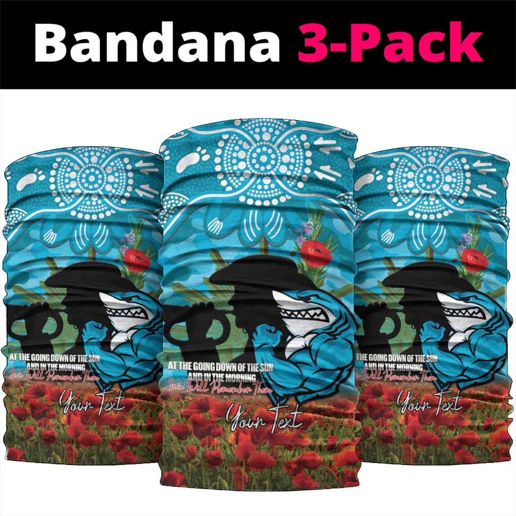 Personalised Sharks Rugby ANZAC Day Neck Gaiter Last Post Poppy We Will Remember Them
