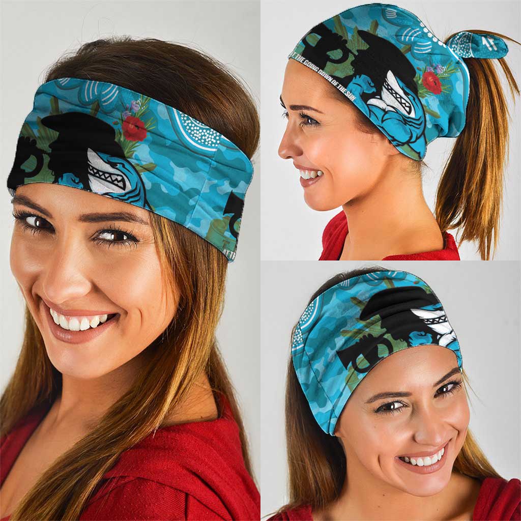 Personalised Sharks Rugby ANZAC Day Neck Gaiter Last Post Poppy We Will Remember Them