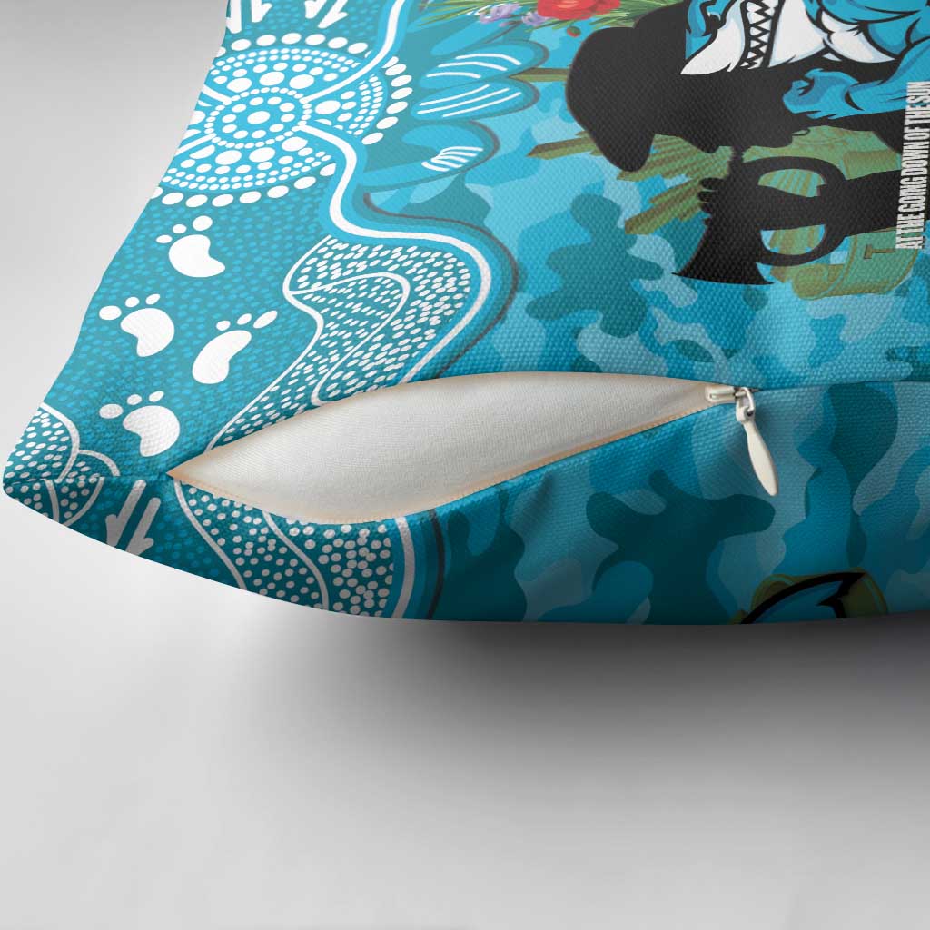 Personalised Sharks Rugby ANZAC Day Pillow Cover Last Post Poppy We Will Remember Them