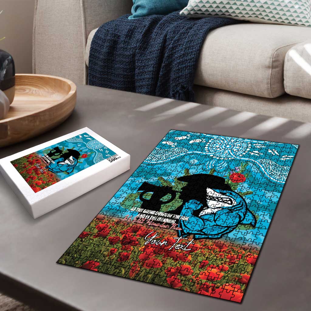 Personalised Sharks Rugby ANZAC Day Puzzle Last Post Poppy We Will Remember Them