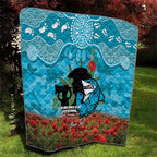 Personalised Sharks Rugby ANZAC Day Quilt Last Post Poppy We Will Remember Them