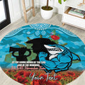 Personalised Sharks Rugby ANZAC Day Round Carpet Last Post Poppy We Will Remember Them