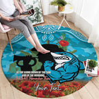 Personalised Sharks Rugby ANZAC Day Round Carpet Last Post Poppy We Will Remember Them