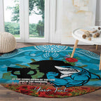 Personalised Sharks Rugby ANZAC Day Round Carpet Last Post Poppy We Will Remember Them