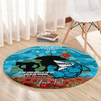 Personalised Sharks Rugby ANZAC Day Round Carpet Last Post Poppy We Will Remember Them