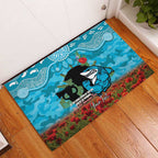 Personalised Sharks Rugby ANZAC Day Rubber Doormat Last Post Poppy We Will Remember Them