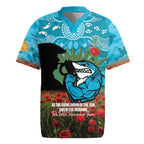 Personalised Sharks Rugby ANZAC Day Rugby Jersey Last Post Poppy We Will Remember Them