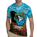 Personalised Sharks Rugby ANZAC Day Rugby Jersey Last Post Poppy We Will Remember Them