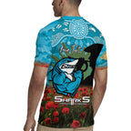 Personalised Sharks Rugby ANZAC Day Rugby Jersey Last Post Poppy We Will Remember Them