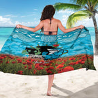 Personalised Sharks Rugby ANZAC Day Sarong Last Post Poppy We Will Remember Them