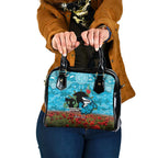 Personalised Sharks Rugby ANZAC Day Shoulder Handbag Last Post Poppy We Will Remember Them