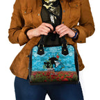 Personalised Sharks Rugby ANZAC Day Shoulder Handbag Last Post Poppy We Will Remember Them