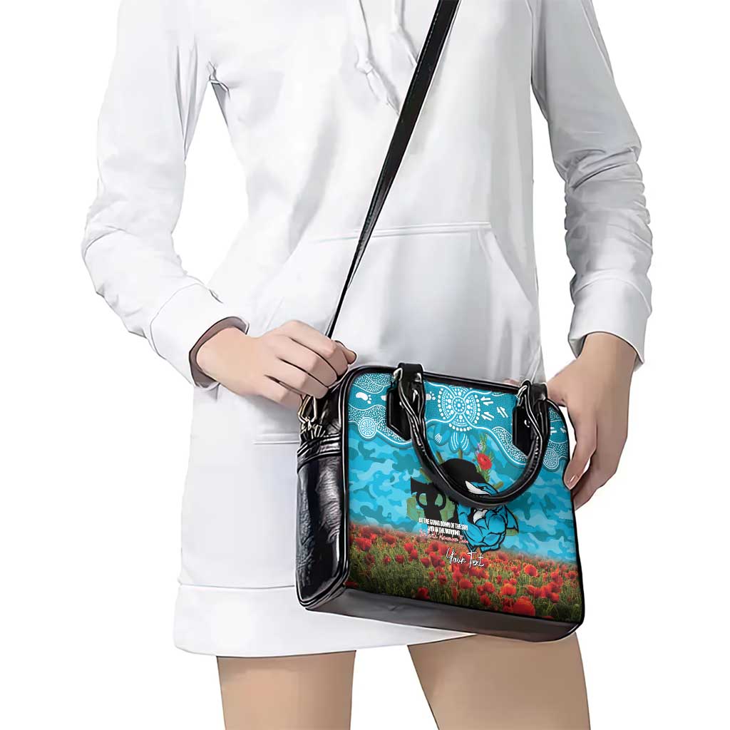 Personalised Sharks Rugby ANZAC Day Shoulder Handbag Last Post Poppy We Will Remember Them