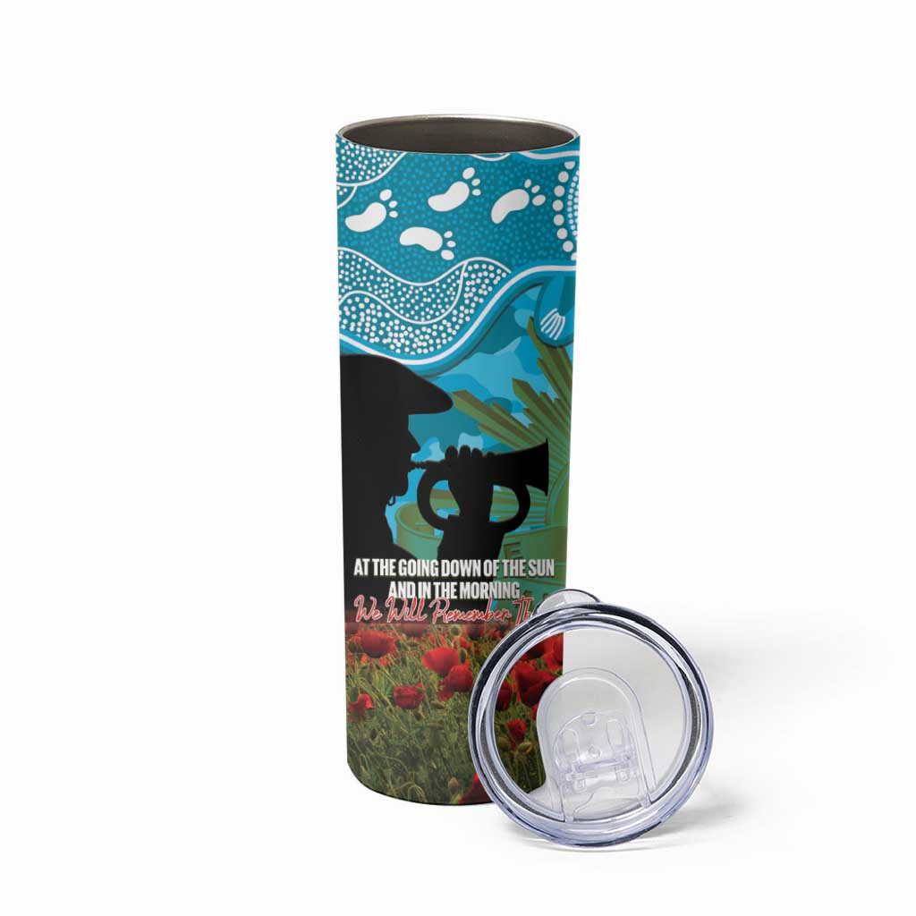 Personalised Sharks Rugby ANZAC Day Skinny Tumbler Last Post Poppy We Will Remember Them