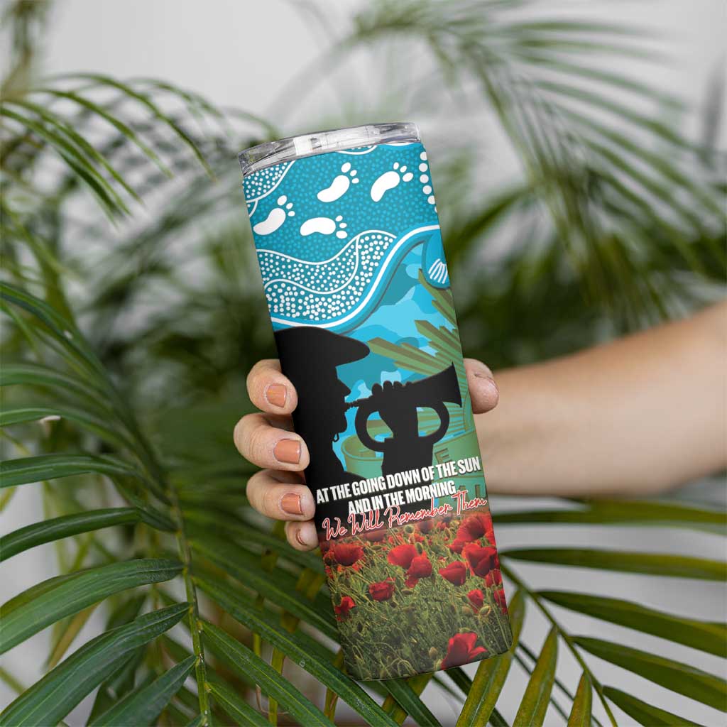 Personalised Sharks Rugby ANZAC Day Skinny Tumbler Last Post Poppy We Will Remember Them