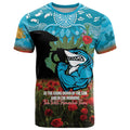 Personalised Sharks Rugby ANZAC Day T Shirt Last Post Poppy We Will Remember Them