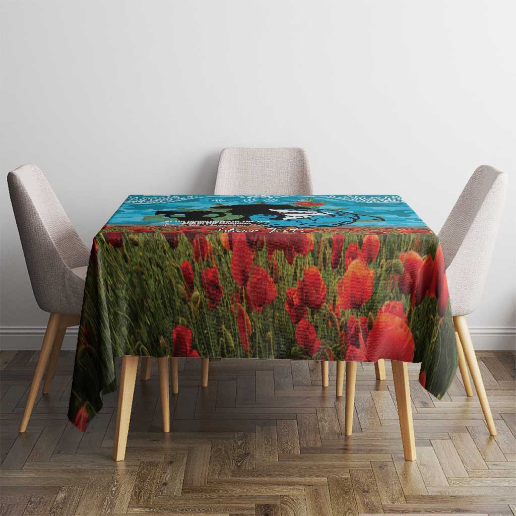 Personalised Sharks Rugby ANZAC Day Tablecloth Last Post Poppy We Will Remember Them