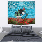 Personalised Sharks Rugby ANZAC Day Tapestry Last Post Poppy We Will Remember Them