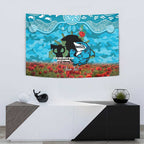 Personalised Sharks Rugby ANZAC Day Tapestry Last Post Poppy We Will Remember Them