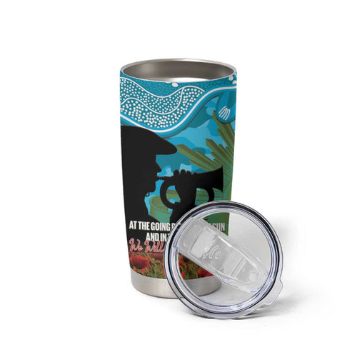Personalised Sharks Rugby ANZAC Day Tumbler Cup Last Post Poppy We Will Remember Them