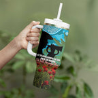 Personalised Sharks Rugby ANZAC Day Tumbler With Handle Last Post Poppy We Will Remember Them