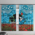 Personalised Sharks Rugby ANZAC Day Window Curtain Last Post Poppy We Will Remember Them