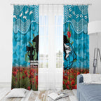 Personalised Sharks Rugby ANZAC Day Window Curtain Last Post Poppy We Will Remember Them
