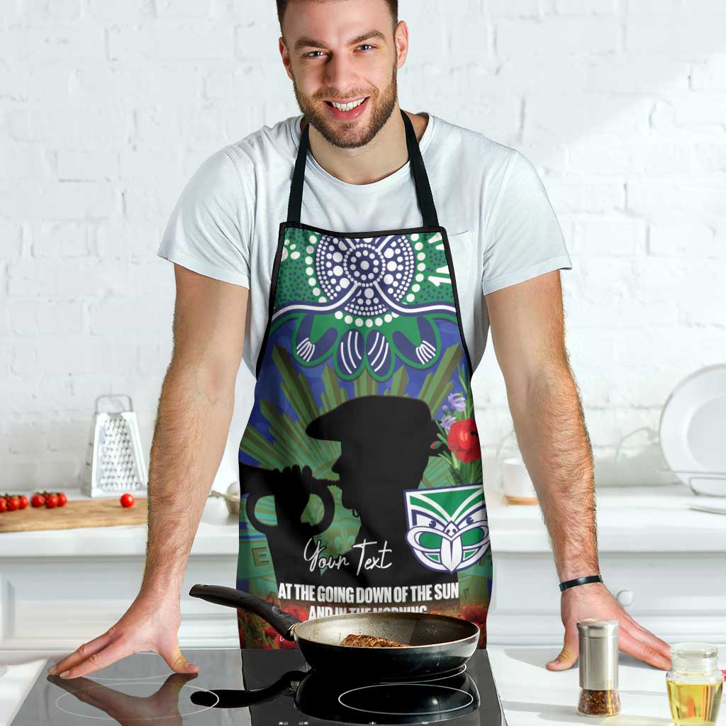 Personalised NZ Warriors Rugby ANZAC Day Apron Last Post Poppy We Will Remember Them