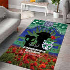 Personalised NZ Warriors Rugby ANZAC Day Area Rug Last Post Poppy We Will Remember Them