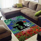 Personalised NZ Warriors Rugby ANZAC Day Area Rug Last Post Poppy We Will Remember Them